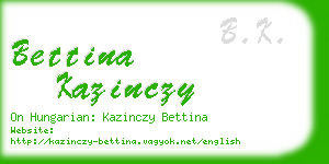 bettina kazinczy business card